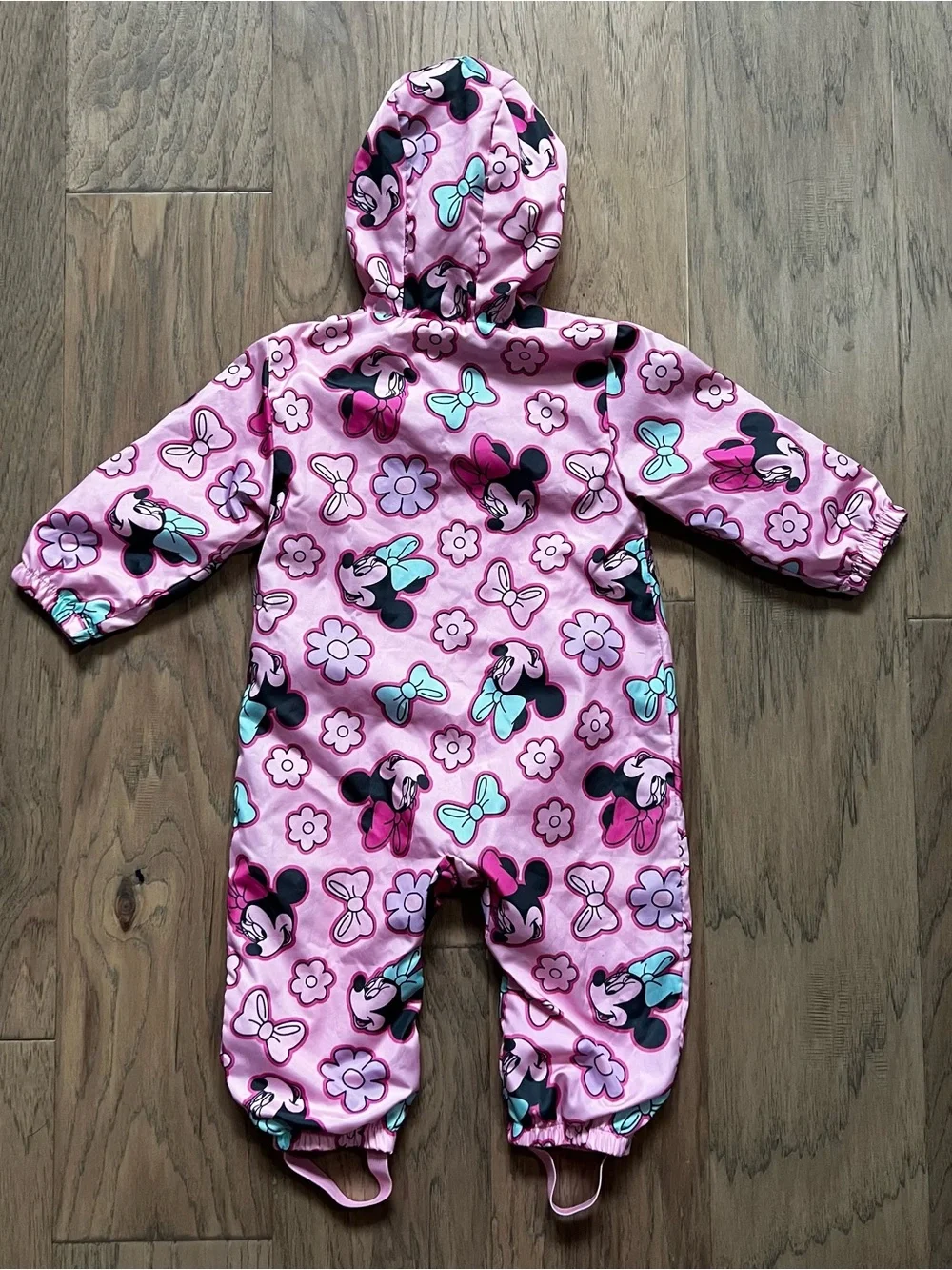 Disney Pink Minnie Mouse Hooded Puddlesuit Sz 18m